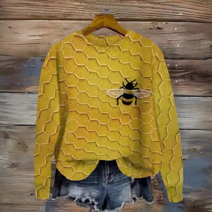 Stilla | Lang, Løs Sweater Med Dyremønster