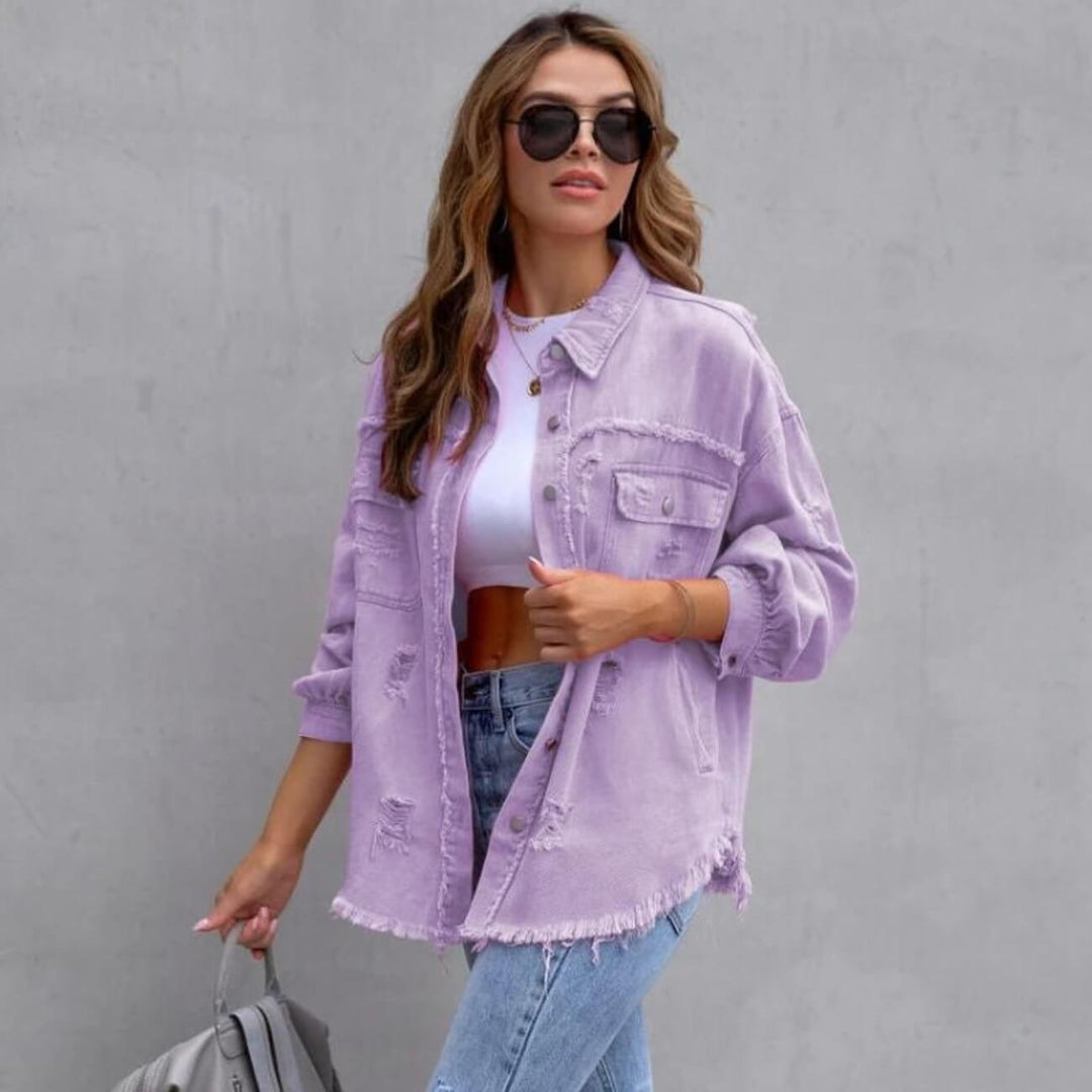 Stilla | Vintage Slidt Denimjakke