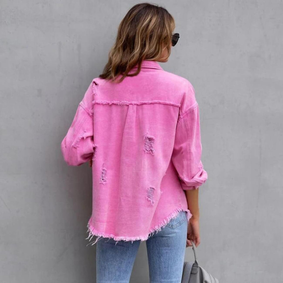 Stilla | Vintage Slidt Denimjakke