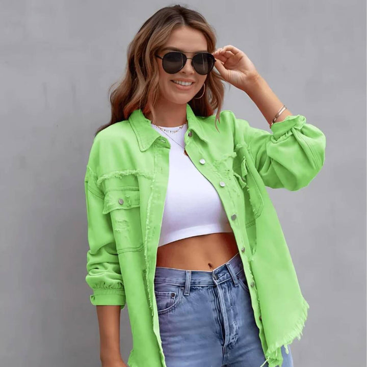 Stilla | Vintage Slidt Denimjakke
