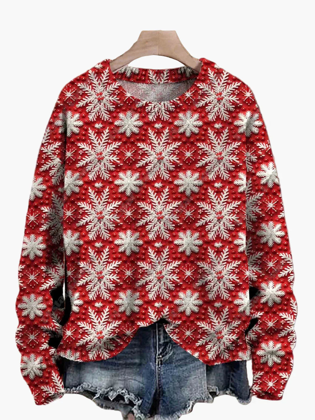 Stilla | Juletrøje med Festlige 3D-Broderier - Ideel til Ferier, Fester & Vinter