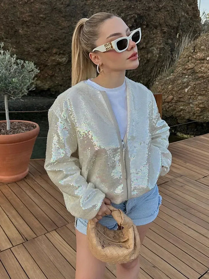 Stilla | Trendy Glitrende Jakke