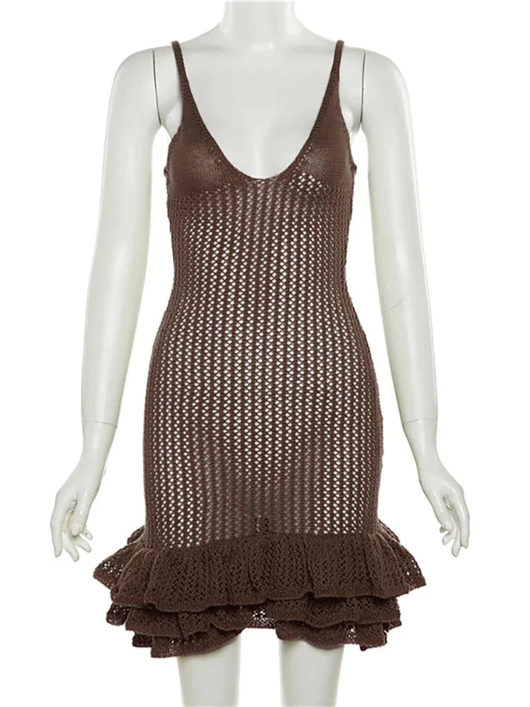 Stilla | Strikket Ruffle Bodycon Kjole