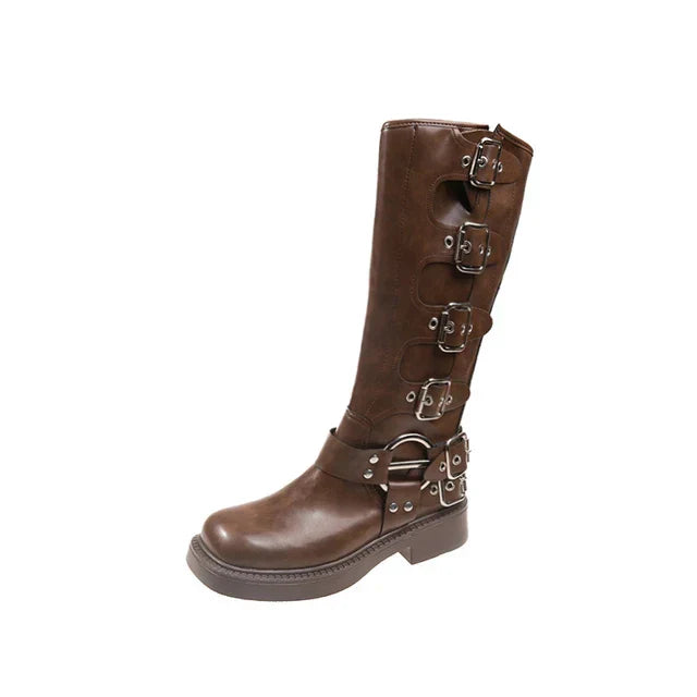 Stilla | Elegante Plateaustiefel Mit Knie