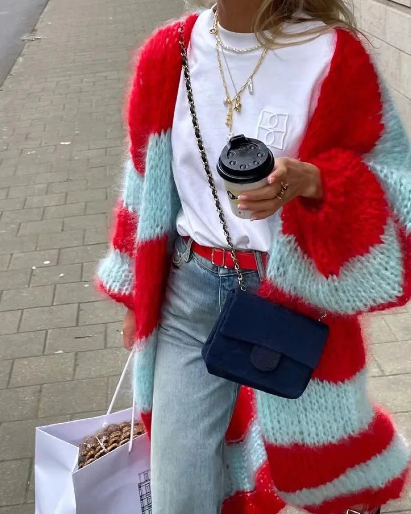 Stilla | Cardigan med dristige striber