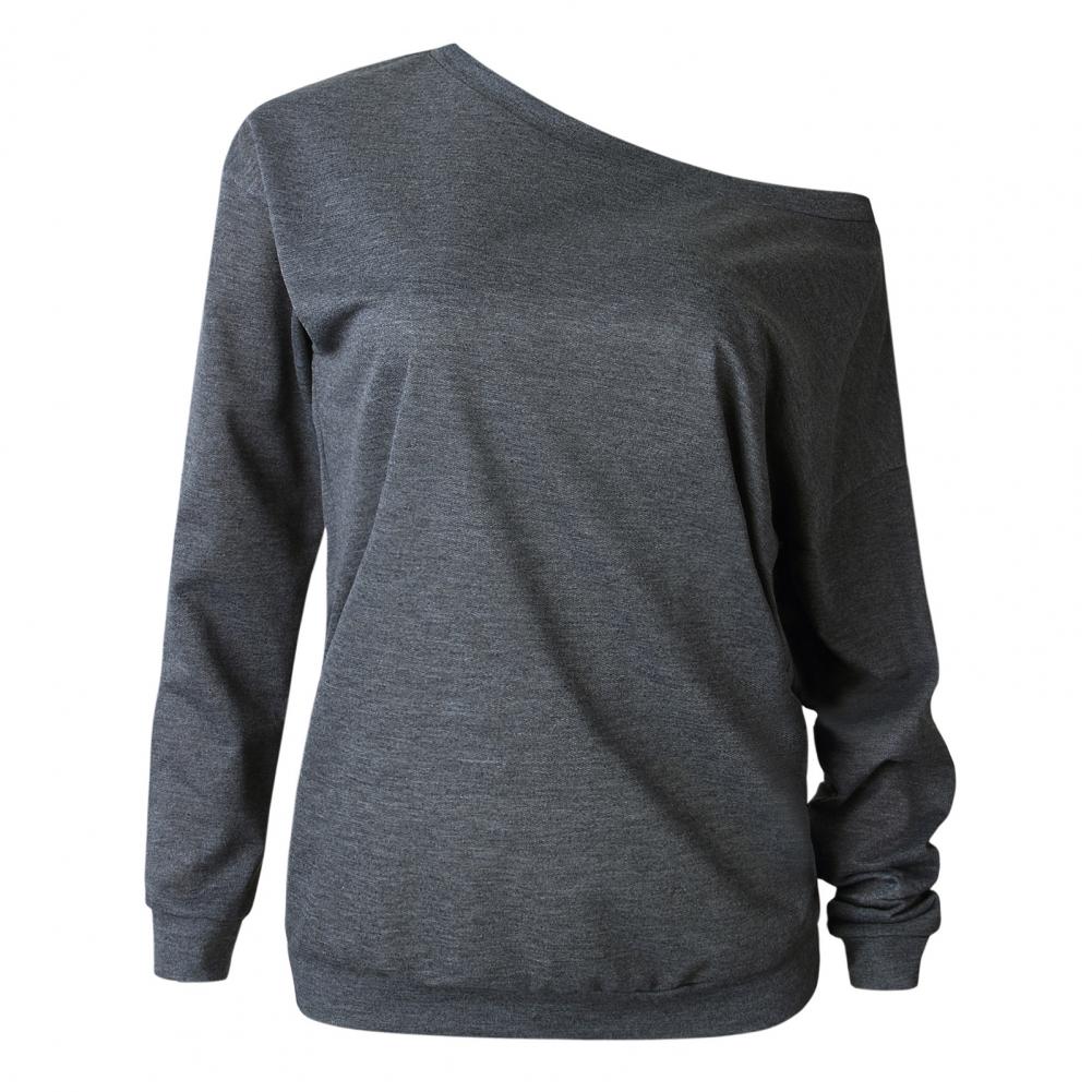 Stilla | Glamour-bluse med skulderfrie stropper moderigtig langærmet t-shirt til kvinder til efteråret