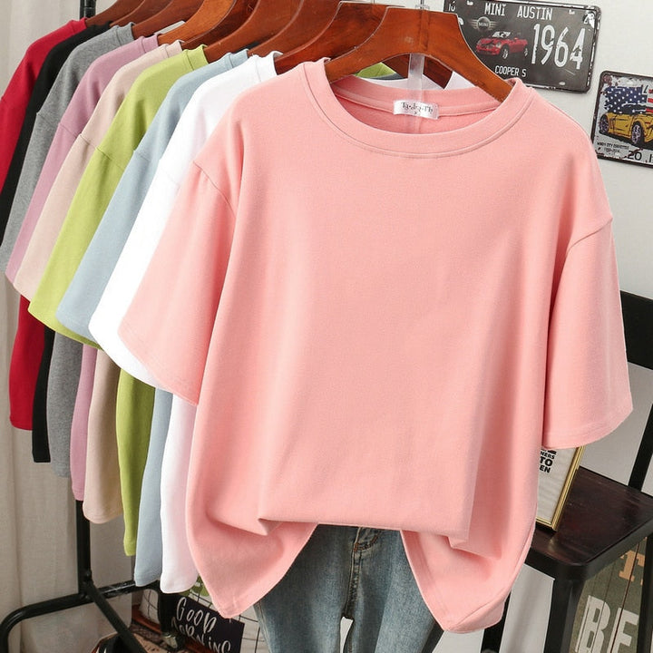 Stilla | Kælentisk Bomulds Basic: Plus Size T-shirt Til Damer