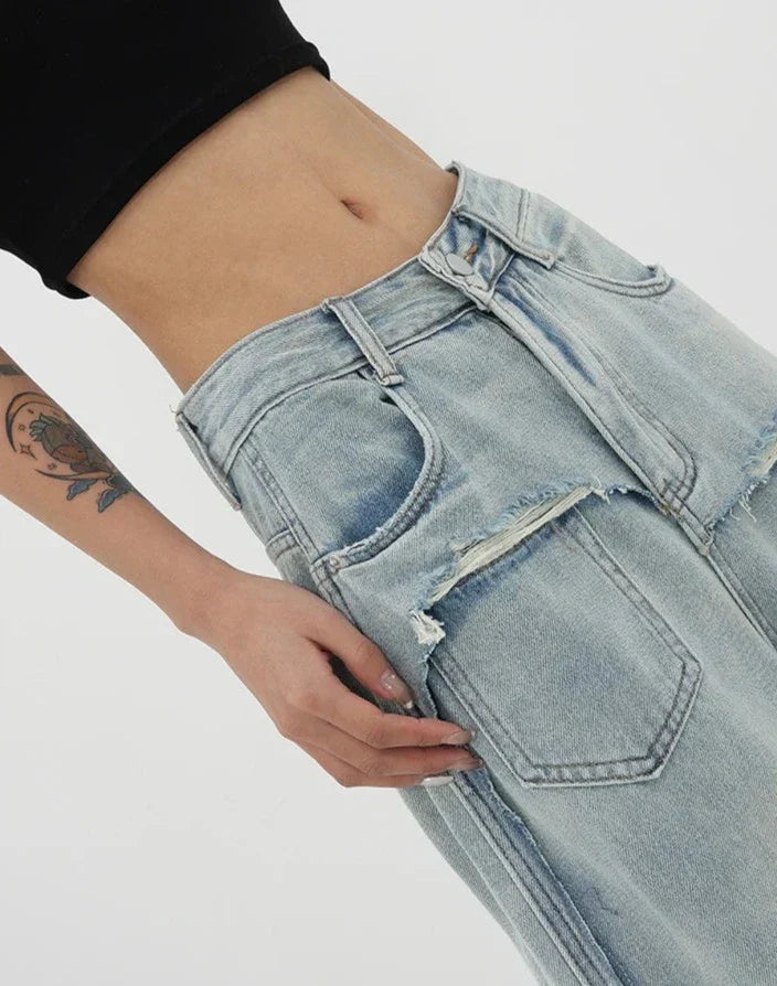 Stilla | Årgang Højtaljede Jeans Med Lige Ben