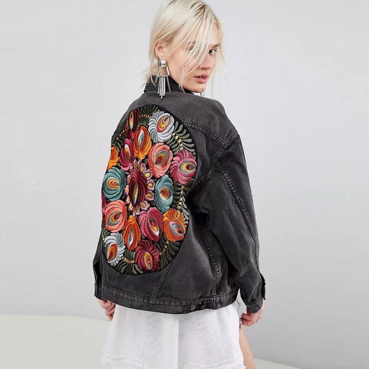 Stilla | Grå Boheme-Jeansjakke