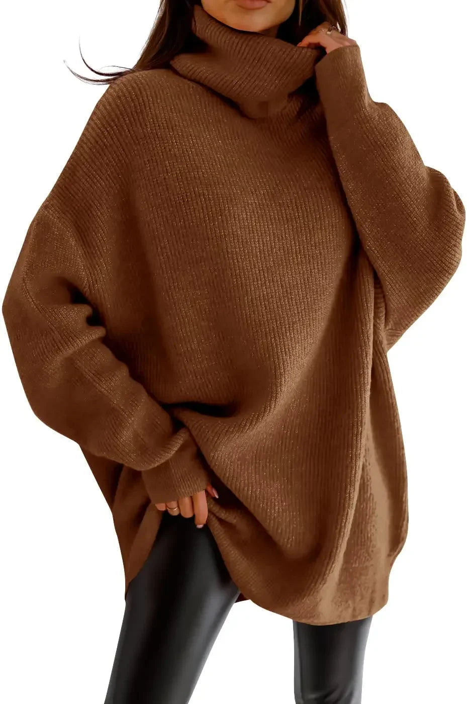 Stilla | Oversize Sweater Med Høj Krave Og Vide Ærmer
