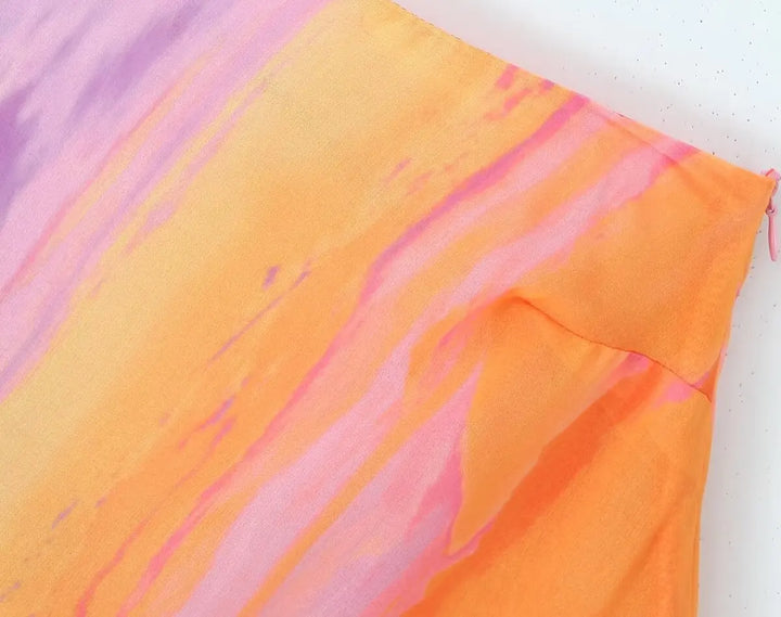 Stilla | En Skulder Orange Gradient Kjole