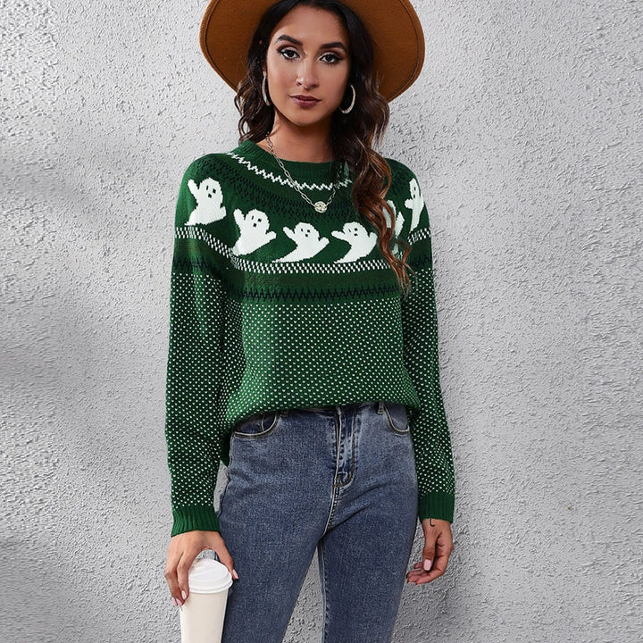 Stilla | Vintage Halloween Geist Sweater Til Damer