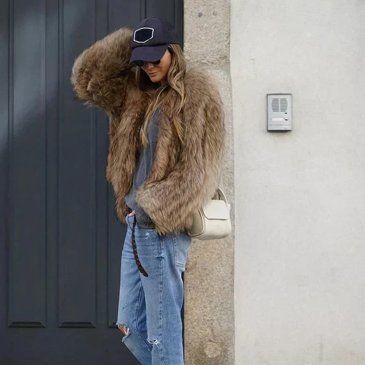 Stilla | Dame Plüsch Faux Fur Jakke