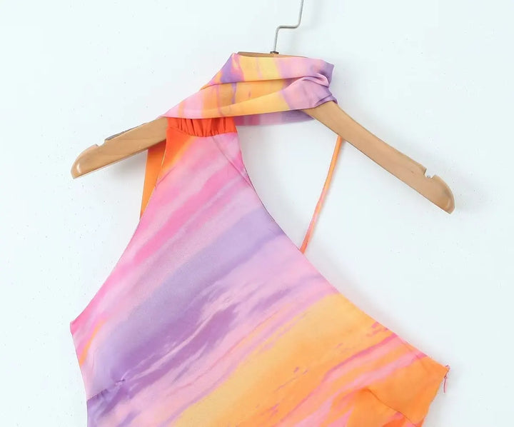 Stilla | En Skulder Orange Gradient Kjole