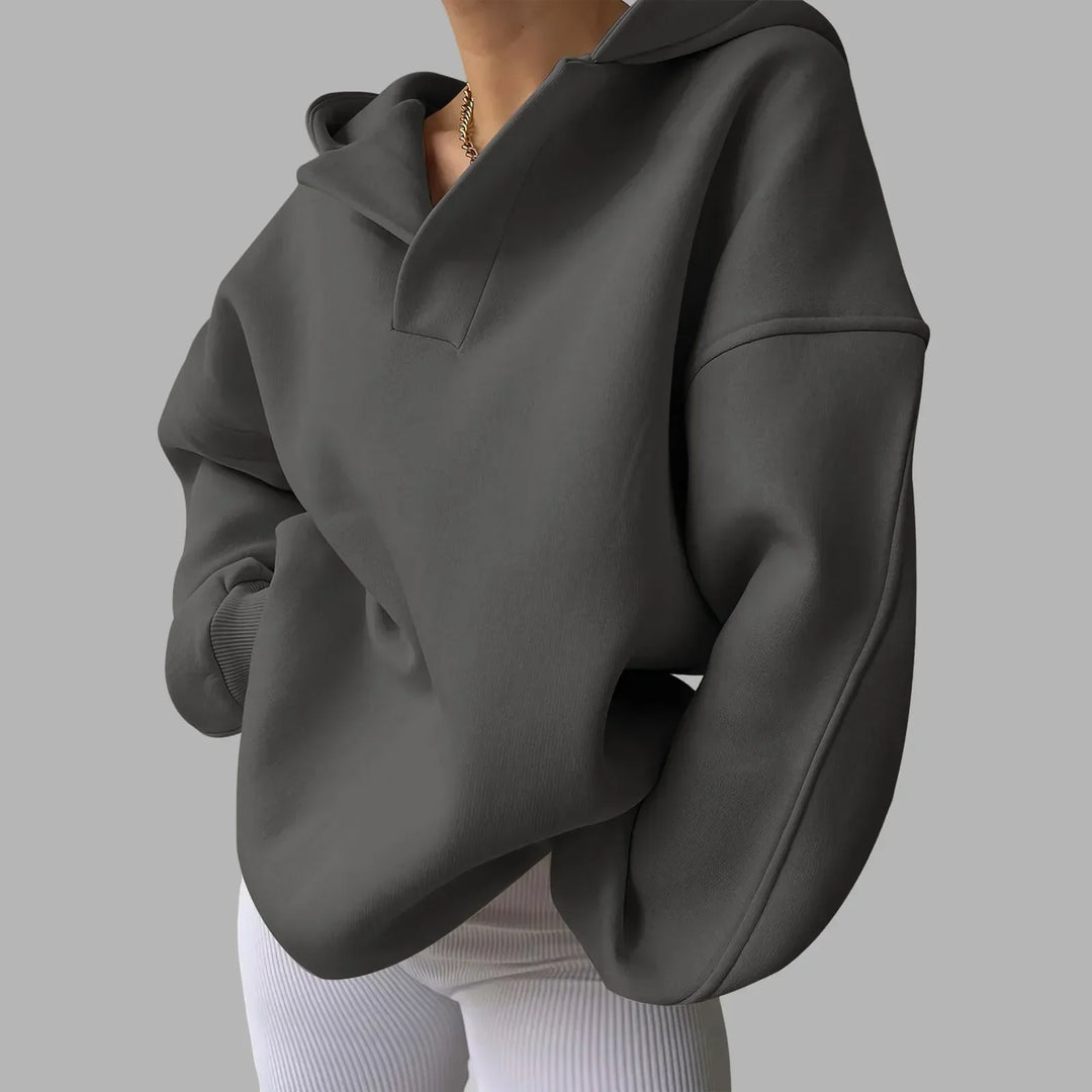 Stilla | Casual Oversized V Udsnit Hættetrøje