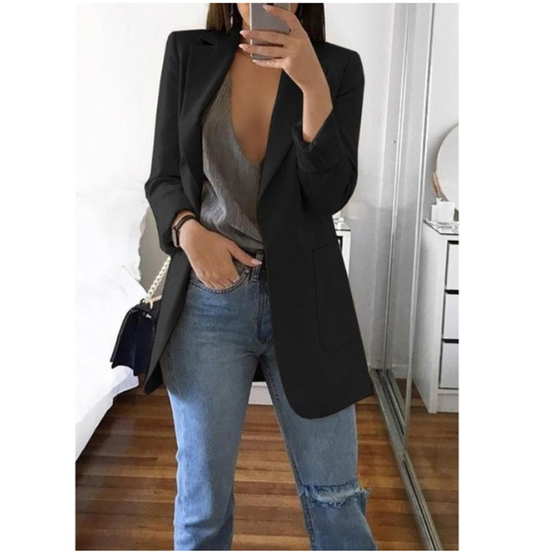 Stilla | Strikjakke Blazer Slim Fit Til Damer, Til Et Touch Af Europæisk Og Amerikansk Mode.