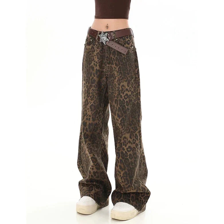 Stilla | Retro Leopardmønster Bukser Design