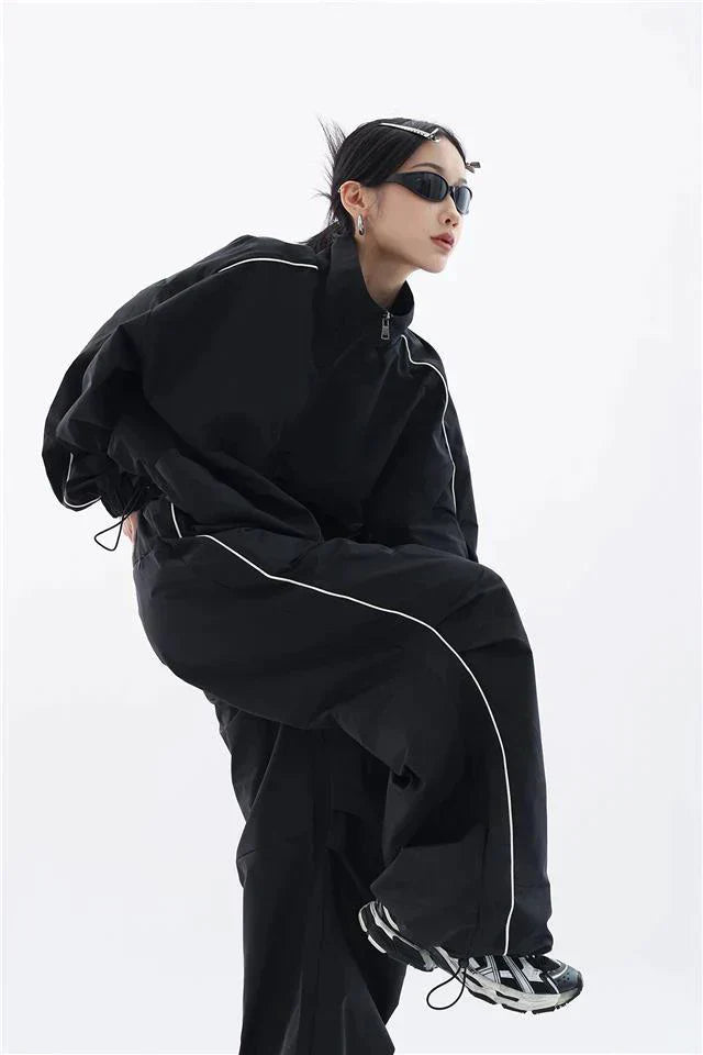 Stilla | Oversized Sporty Sort Træningsdragt