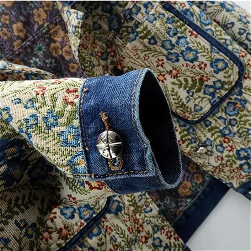 Stilla | Vintages Broderet Jeansjakke Af Jacquard Til Damer