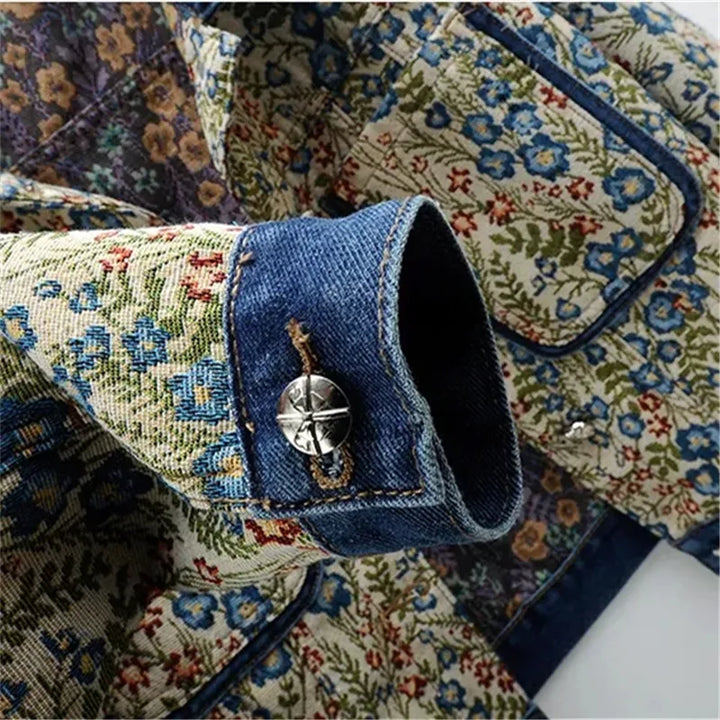 Stilla | Vintages Broderet Jeansjakke Af Jacquard Til Damer