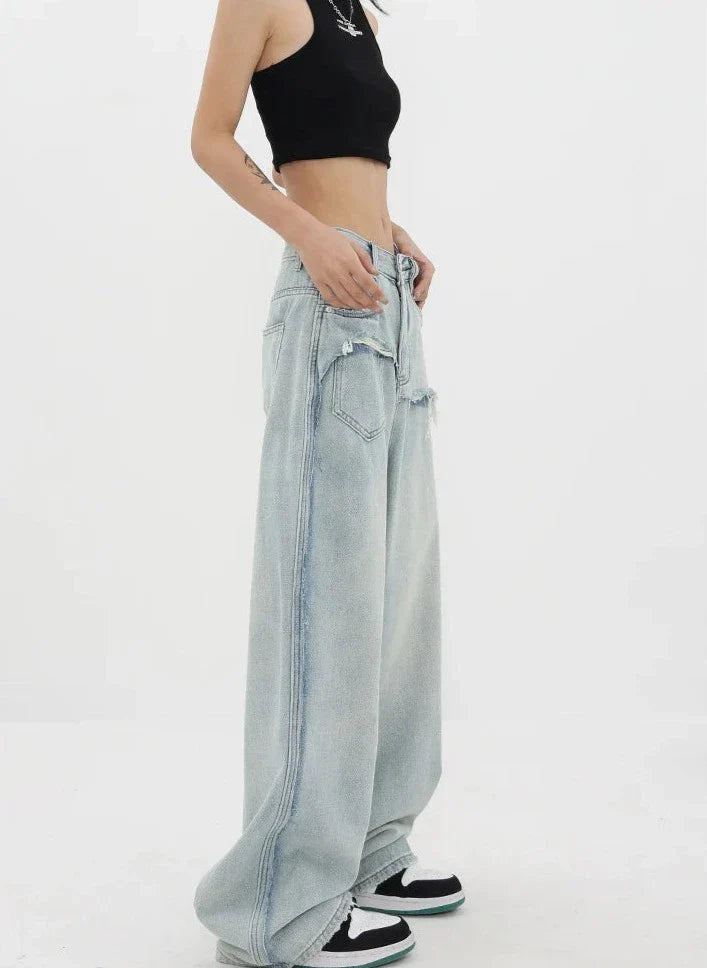 Stilla | Årgang Højtaljede Jeans Med Lige Ben