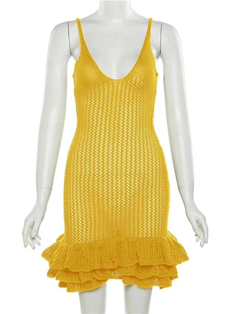 Stilla | Strikket Ruffle Bodycon Kjole