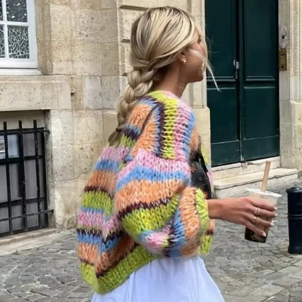 Stilla | Stribet Åben Pullover