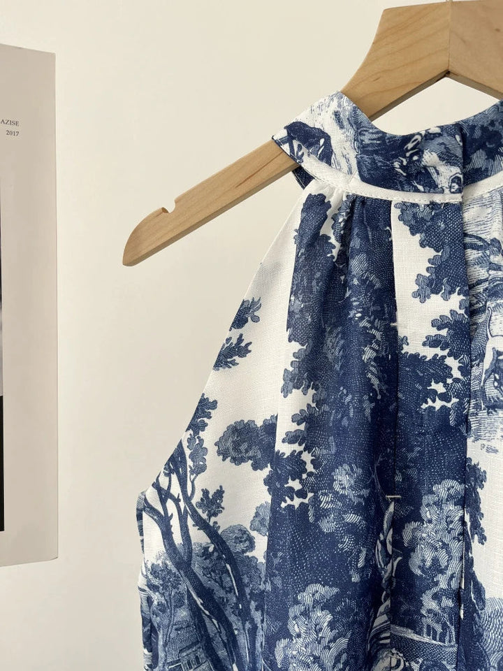 Stilla | Halter Hals Landskab Midi Kjole