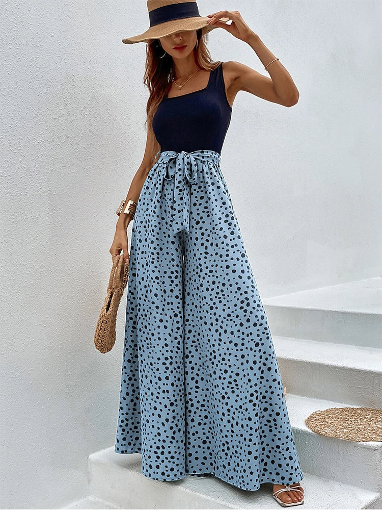 Stilla | Overall med Bred Ben og Polka Dot Print