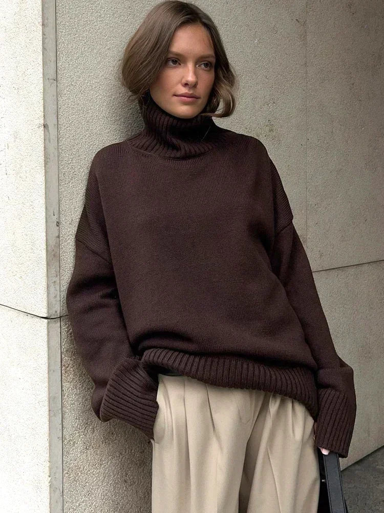 Stilla | Stilfuld Rullekrave sweater Look