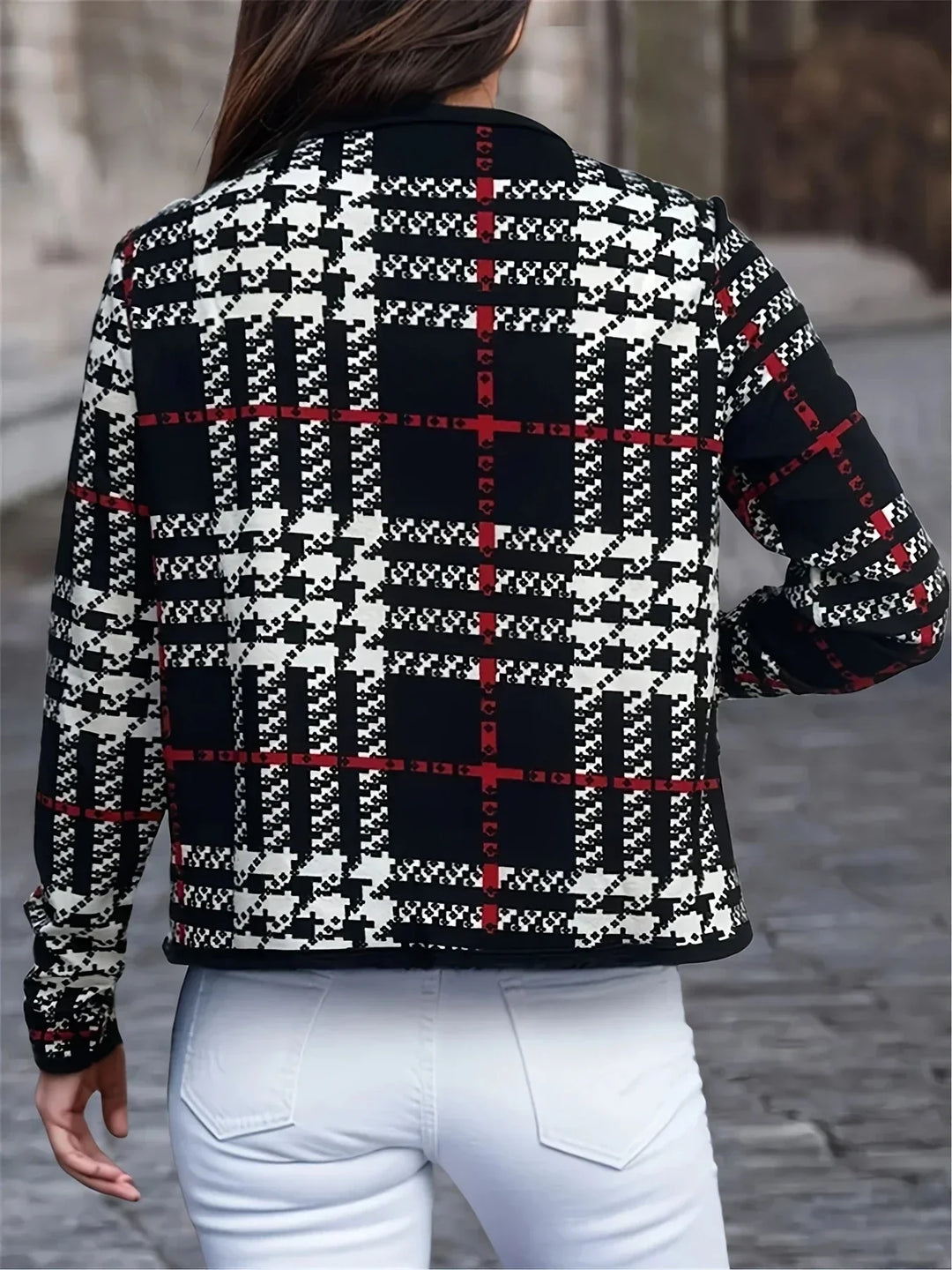 Stilla | Lækker hundetand mønster blazer dame