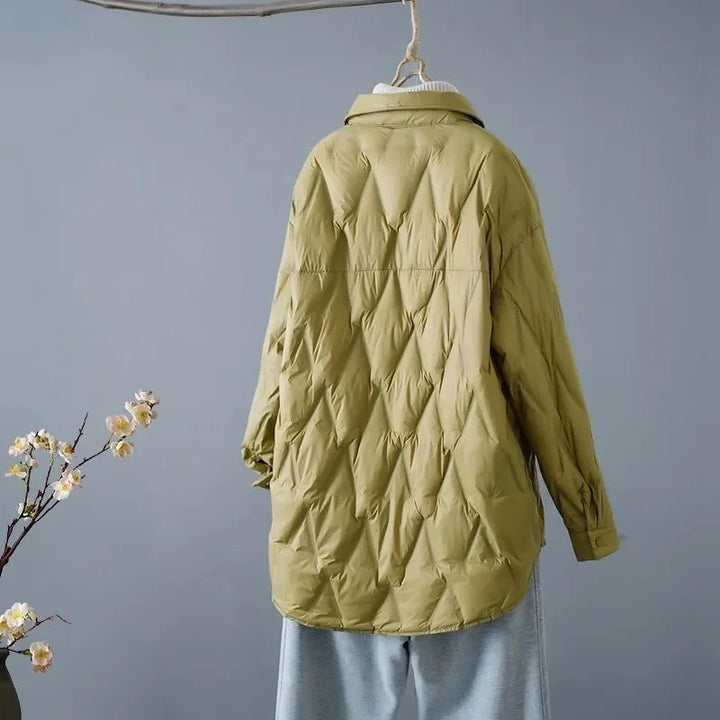 Stilla | Overdimensioneret Quilted Jakke Med Knaplukning