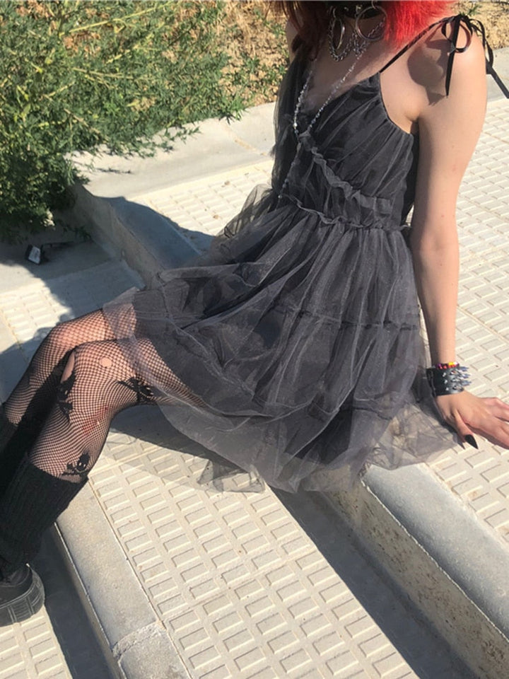 Stilla | Grunge Mesh Skater Kjole