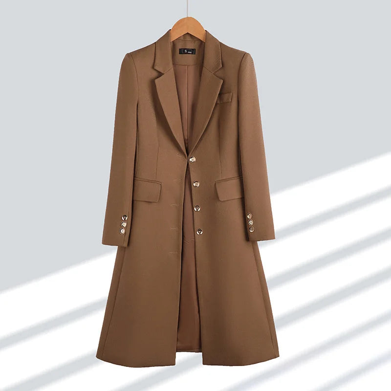 Stilla | Halv Lang Trenchcoat Med Reverkrave