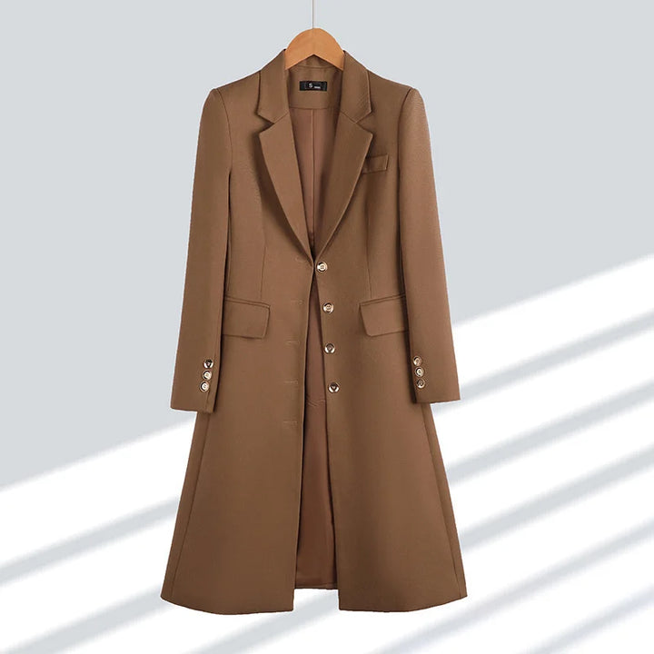 Stilla | Halv Lang Trenchcoat Med Reverkrave