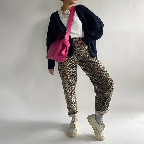 Stilla | Vintersamling Jeans Med Leopardmønster