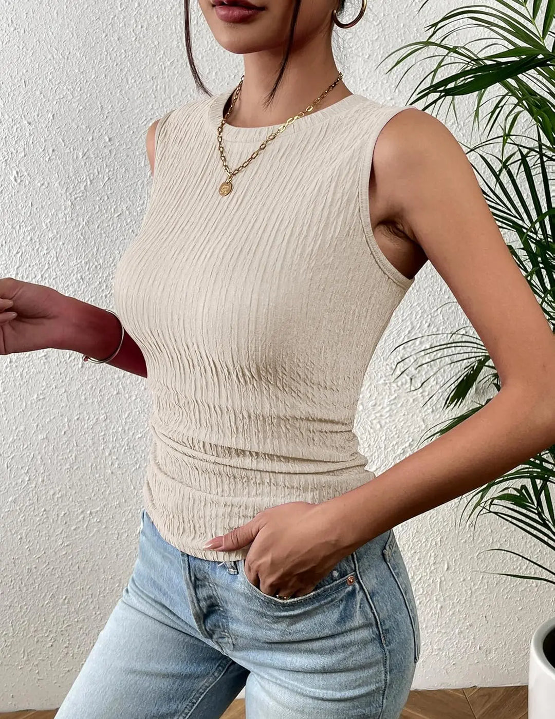 Stilla | Dame Tank Top Med Høj Halsudskæring