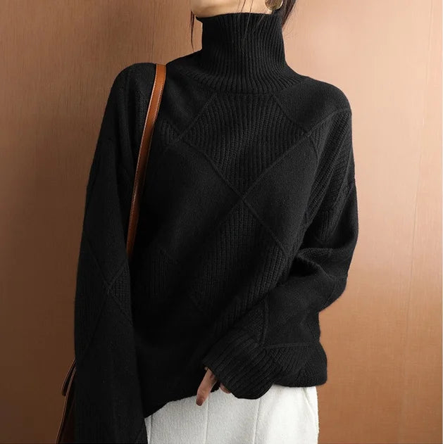 Stilla | Damepullover Af Cashmere Med Rhombus