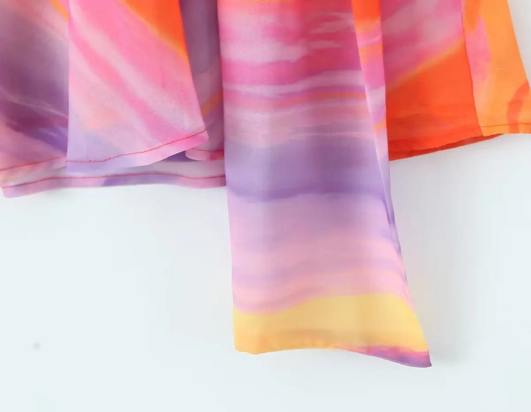 Stilla | En Skulder Orange Gradient Kjole