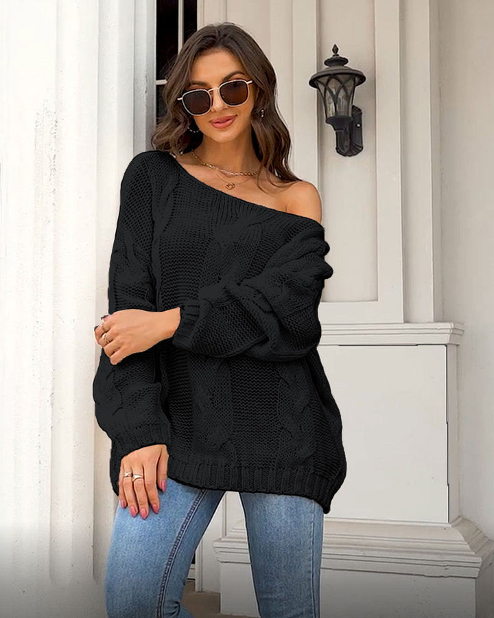 Stilla | Sweater Med Off-Shoulder Ærmer