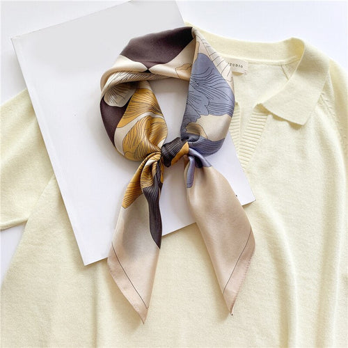 Stilla | Square Silk Scarf Flower Blue