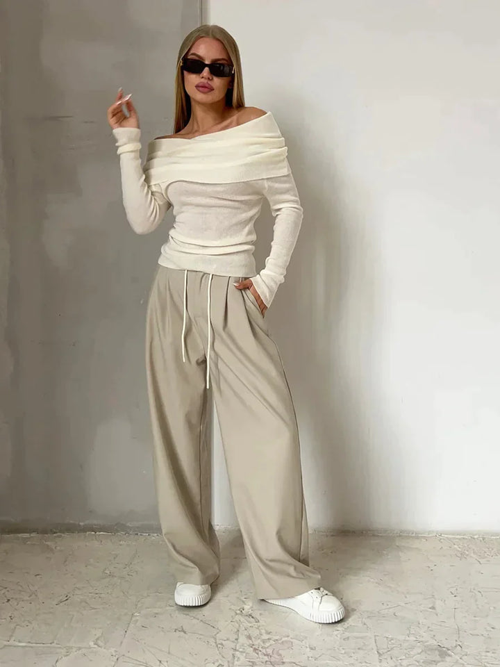 Stilla | Cashmere Trøje Med Bare Skuldre