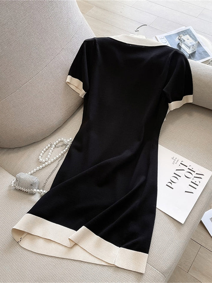 Stilla | Monokrom Kontrast Polyester Kjole