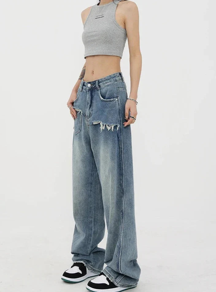 Stilla | Årgang Højtaljede Jeans Med Lige Ben