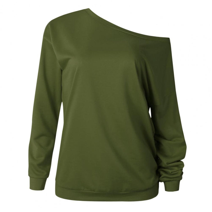 Stilla | Glamour-bluse med skulderfrie stropper moderigtig langærmet t-shirt til kvinder til efteråret