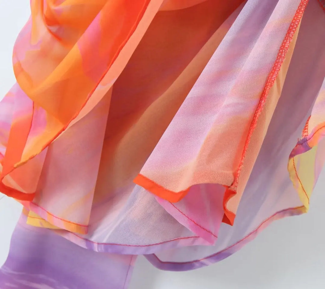 Stilla | En Skulder Orange Gradient Kjole