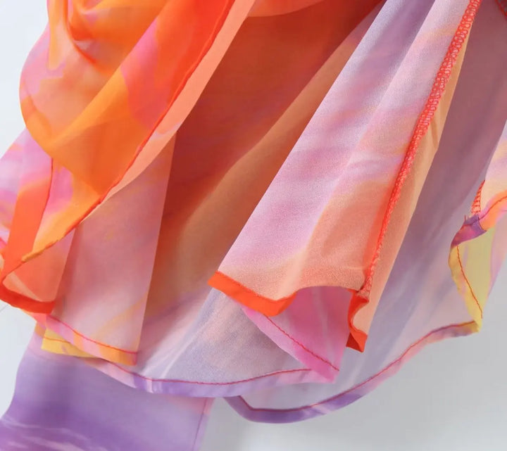 Stilla | En Skulder Orange Gradient Kjole