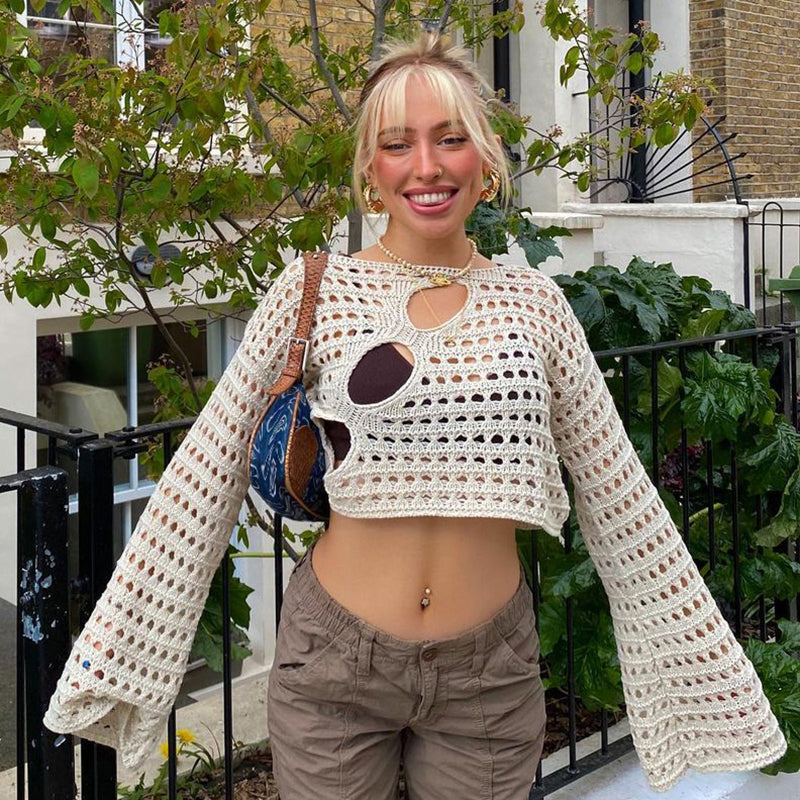 Stilla | Croptop Kvinde Med Vintage Y2k Spidsmønster