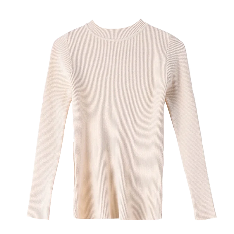 Stilla | Pullover i Ribstrik med Lange Ærmer og Slim Fit
