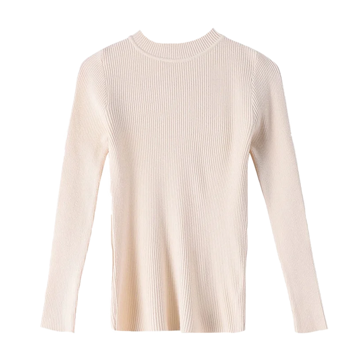 Stilla | Pullover i Ribstrik med Lange Ærmer og Slim Fit
